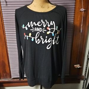 Black 'Merry and Bright' Sweatshirt